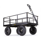 Gorilla Carts Heavy Duty Utility Cart, All Terrain Garden Wagon, 1200 Lb, Black Gorilla Carts