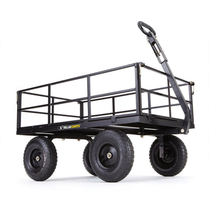 Gorilla Carts Heavy Duty Utility Cart, All Terrain Garden Wagon, 1200 Lb, Black