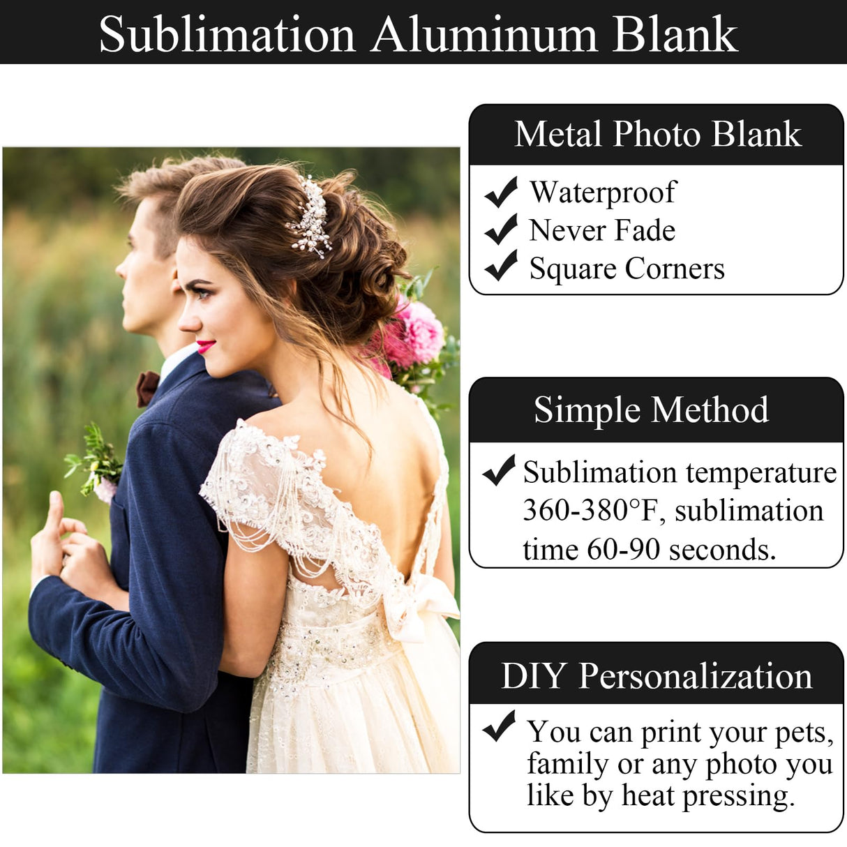 ArtCute 12 Pcs Sublimation Metal Photo Blanks Signs - 8''x12'' Aluminum Metal Signs Blank 0.45mm Thick Photo Sign Blank Poster Wall Photo Frame Metal Blanks Indoor Outdoor ArtCute