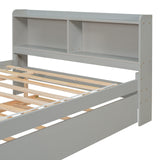 Harper & Bright Designs Full Size Bed Frame with Trundle, Full Size Platform Bed with Twin Trundle Under, Grey Harper & Bright Designs