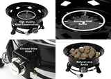 Flame King Smokeless Propane Fire Pit, 24-inch Portable Firebowl, 58K BTU with Self Igniter, Cover, & Carry Straps for RV, Camping, & Outdoor Living Flame King