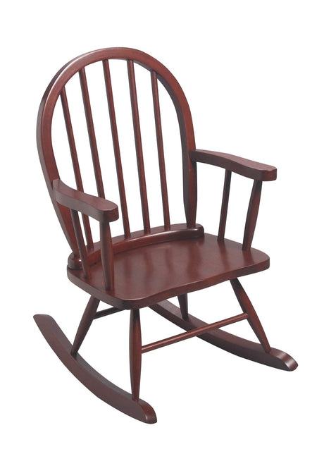 Gift Mark Childs Rocking Chairs - Windsor Kid's Rockers - Classic Hand-Made Wooden Seats for Boys and Girls - Childrens Furniture Rocker (Brown) Gift Mark
