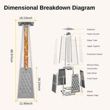 EAST OAK Pyramid Patio Heater, 48,000 BTU Outdoor Heater All Stainless Steel, Quartz Glass Tube Propane Heater for Commercial & Residential, Triple Protection System With Wheels, 2024 EAST OAK