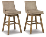 Signature Design by Ashley Tallenger 30" Upholstered Pub Height Bar Stool, 2 Count, Beige Signature Design by Ashley