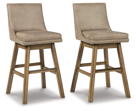 Signature Design by Ashley Tallenger 30" Upholstered Pub Height Bar Stool, 2 Count, Beige Signature Design by Ashley