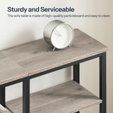 HOOBRO Console Table, Narrow Side Table, Sofa Table, 4-Tier Industrial Hallway Table with Metal Mesh Shelf and Adjustable Feet, for Entryway, Living Room, Hallway, Greige and Black BG79XG01 HOOBRO