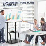 Maiproo Rolling TV Stand with Wheels for 32-75 Inch Heavy-Duty Mobile TV Cart LCD LED OLED Flat Panel Screens Smartboard Holds up to 100lbs Portable TV Stand on Wheels with Shelf Height Ajustable Maiproo