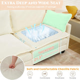 GlasFlength Sectional Couches for Living Room - L Shaped Couch Cloud Couch Comfy Sectional Couches, 77.6" 2 Seat Sofa Comfy Sectional with Ottoman/Pillows for Apartment, Bedroom, Cream White GlasFlength