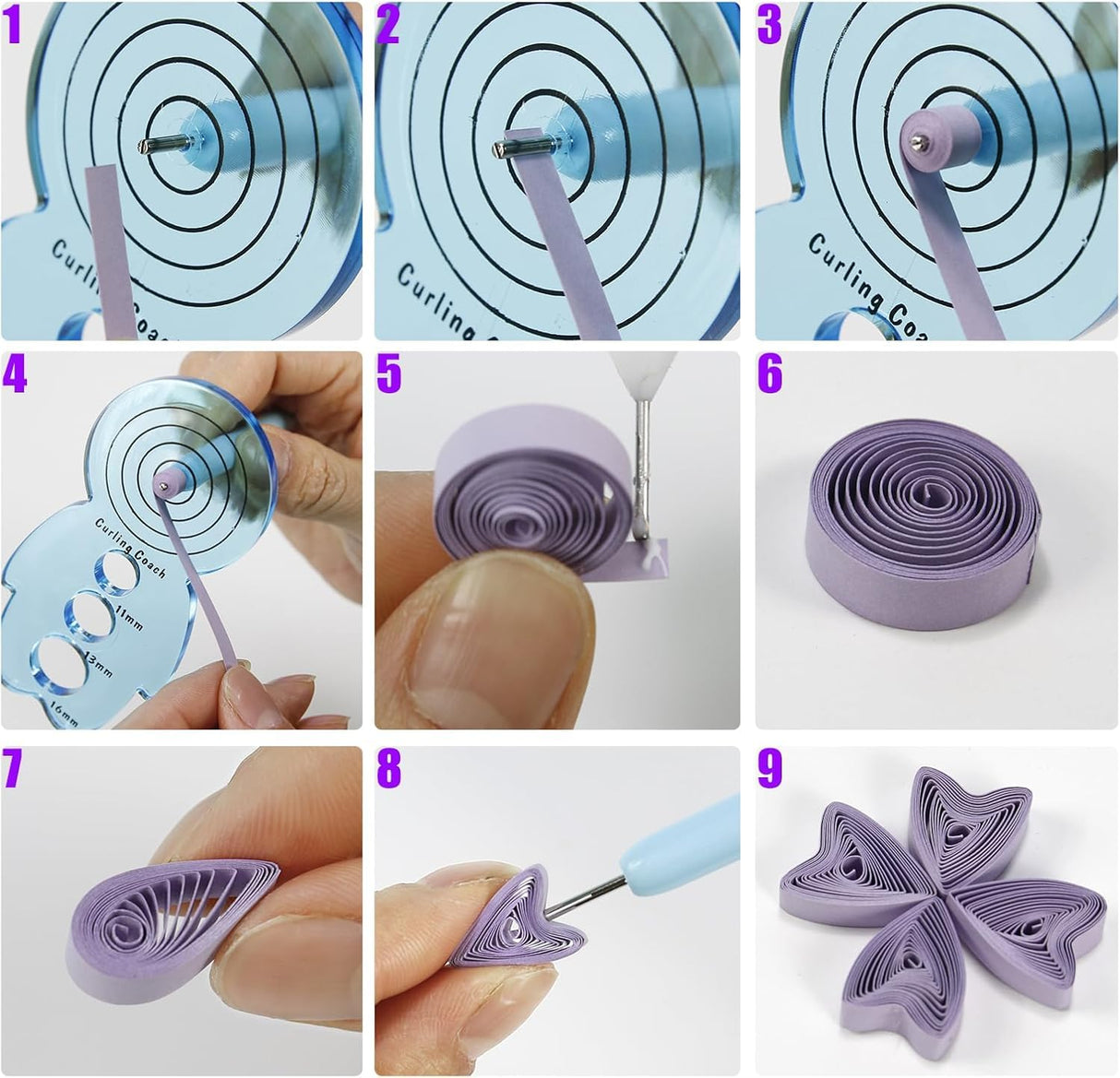 YURROAD Quilling Paper Set for Beginners with 36 Colors 900 Strips 3MM Quilling Papers Quilling Template Board Quilling Comb Quilling Curling Coach Quilling Slotted Pen YURROAD