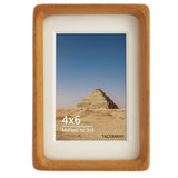 Natural Wood Photo Frames Inspired Tabletop Picture Frame with Mat, Vertical or Horizontal Display (Teak, 4x6 matted to 3x5) WoodArtSupply