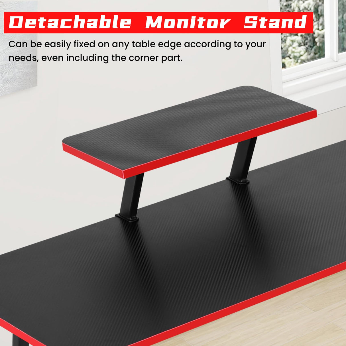 BLKMTY L Shaped Desk PC Gaming Desk Computer Desk with Monitor Stand Large Desktop Studying Executive Table Corner Desk Office Computer Table for Home Office Sturdy Writing Workstation, Pink BLKMTY