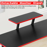 BLKMTY L Shaped Desk PC Gaming Desk Computer Desk with Monitor Stand Large Desktop Studying Executive Table Corner Desk Office Computer Table for Home Office Sturdy Writing Workstation, Pink BLKMTY