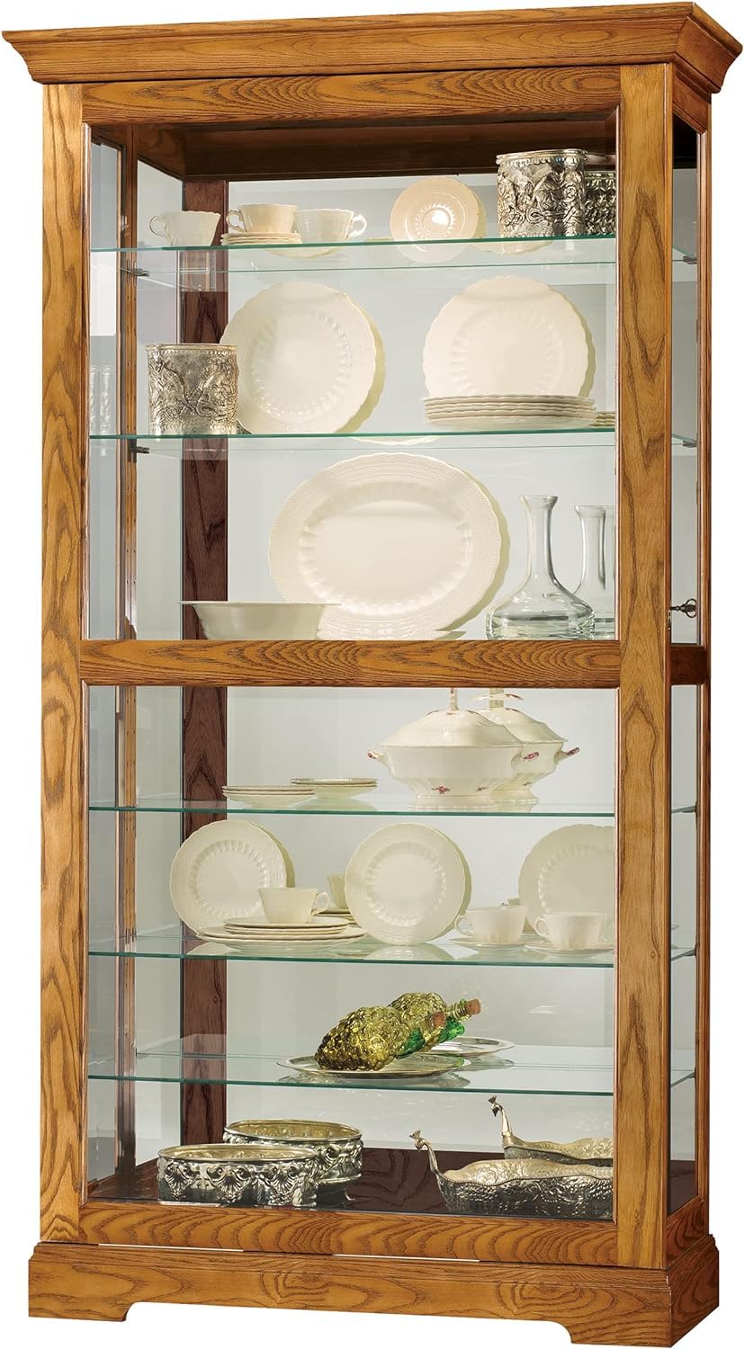 Howard Miller 549891 Berkley Curio Carbinet II, Oak Howard Miller
