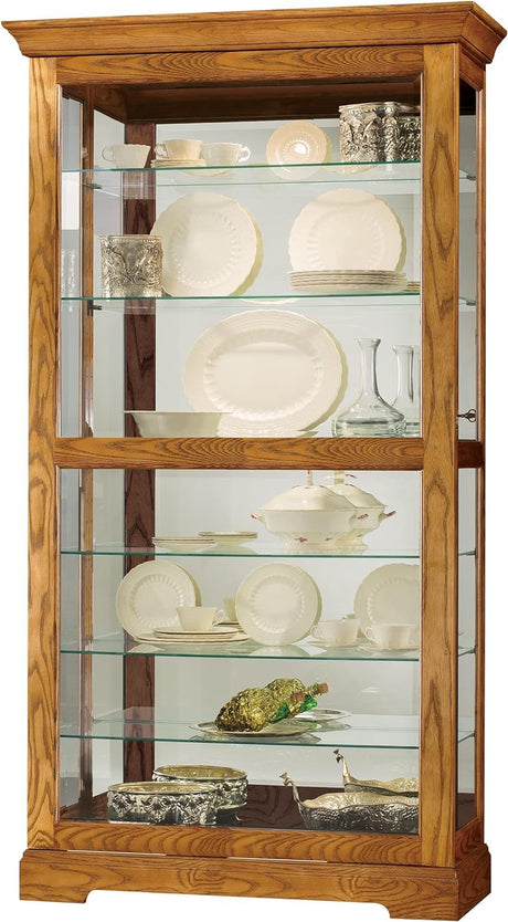 Howard Miller 549891 Berkley Curio Carbinet II, Oak Howard Miller