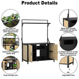 GDLF Reptile Tank Stand Terrarium Stand with Cabinet for Accessories Storage 48" X 24" Tabletop Fits up to 120 Gallon Bearded Dragon Tank, Reptile Terrarium,turtle tank,Natural Wood Color GDLF