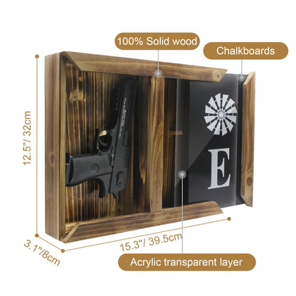 Giassvio Hidden Gun Storage for 2 Pistols - Dual Hand Gun Safe Secret Concealment Furniture Rack Wall Mount, Gun Cabinet Indoor Wood Decor Home, Picture Frame - WoodArtSupply