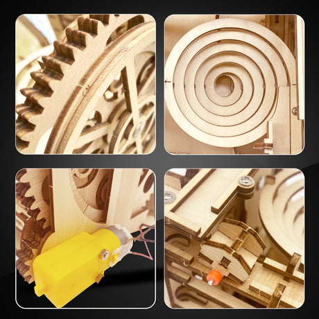 3D Puzzle Wooden Marble Run for Adults DIY Model Kit Assembly Wood Crafts Mechanical Puzzle for Teen Age 14+ Years Old IQIETOY