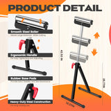 Tandefio 2 Pack Folding Roller Stand 198 LB Height Adjustable Roller Support Stand 27-43 Inch, Heavy Duty Load Capacity, Outfeed Woodworking, Black Tandefio