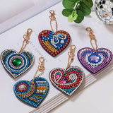 HXYQMMY 5PCS Diamond Painting Keychain -Diamond Art Kits for Adult Paint with Diamonds by Numbers Love Heart Pendant Diamond Art Keychains Crat HXYQMMY