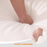 Oversized Modular Sectional Sofa,Cloud Couch Sectional Deep Seat Sofa Cushion Covers Removable,Oversized Sectional Couches for Living Room(6 Seater-Cream White Linen) Fajiani