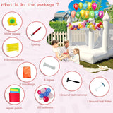 White Bounce House with Slide& Ball Pit for Kids Adults,Commercial PVC Large Inflatable Bounce House Castle Outdoor with 950W Powerul Blower,Wedding Birthday Party Decorations 13.3x13.3x10FT awesmflate