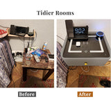 HOMEMORE Smart Nightstand Floating Bedside Table LED Nightstand with Charging Floating Nightstand Bedroom Options for Young People.Grey HOMEMORE