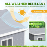 Devoko 6x4 FT Outdoor Storage Shed, Plastic Resin Garden Shed with Lockable Door & Built-in Floor, Waterproof Tool Shed for Backyard, Patio, Lawn, Pool Supplies (Grey) Devoko