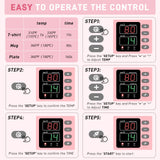 Lya Vinyl 12" x 10" Heat Press Machine, High Pressure Heat Press Machine for T-Shirt, Digital Industrial Sublimation Printer for Heat Transfer Vinyl (Pink) Lya Vinyl