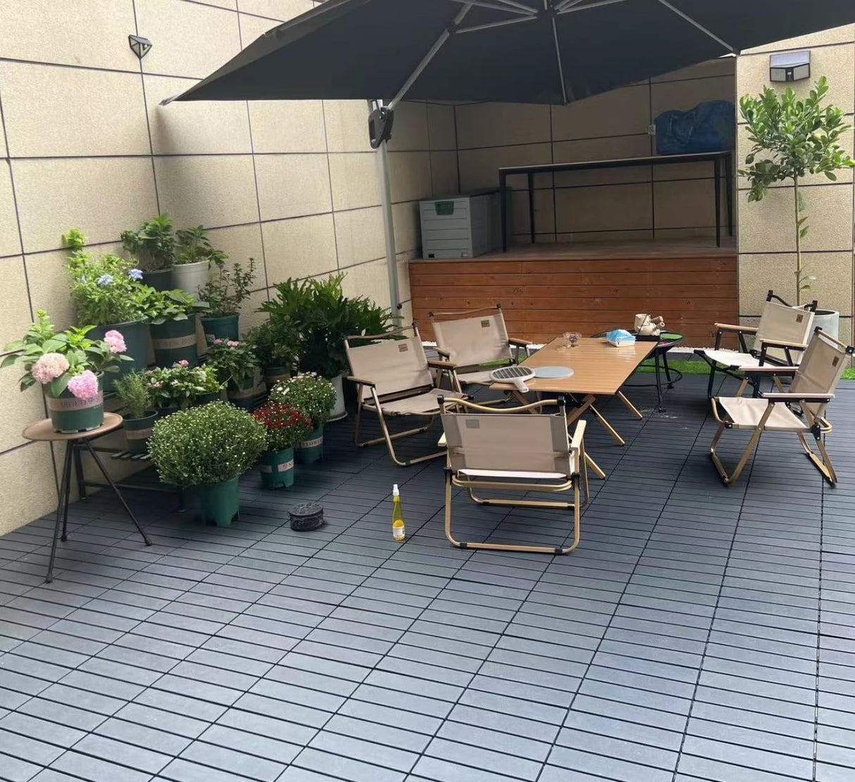 Deck Tiles, 44-Pack Patio Deck Tiles, 11.8" x 11.8" Square Waterproof Outdoor All-Weather Use for Balcony Backyard Patio Deck Tiles (Gray 44-Pack) Kang Share