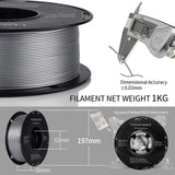 Metallic PETG Filament 1.75mm, TINMORRY Rapid PETG 3D Printing Filament, PETG with a Rapid Flow Rate, Compatible with Bambu Lab FDM 3D Printer, 1KG, Chrome/Metal Silver TINMORRY