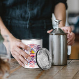 AGH 10OZ Sublimation Wine Tumblers Blanks, 4 Pack Straight Stainless Steel Tumblers with Lids and Straw, Sublimation Coffee Cups Mugs for Hot & Cold Drinks AGH