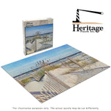 Heritage Puzzle Inc. Wild Dunes 1000 Piece Puzzle - Beach Theme Jigsaw for Adults, Ocean Puzzles, 30x24 inches, Cardboard, 1000 Units, Made in USA Heritage Puzzle Inc.