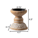 SOFE Farmhouse Wood Candle Holder, Handmade Pillar Candle Holders Brown Rustic Candle Stand Decorative, Candle Pedestal for Coffee Table, Living Room, Room Decor Aesthetic SOFE