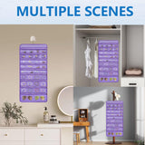 TEMUORG Travel Jewelry Organizer Dual Sided Hanging Earring Holder Bracelet Storage Rolls Rings Display Case with 68 Zippered Pockets (PURPLE) TEMUORG
