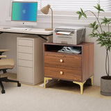 AILEEKISS Nightstands Set of 2 with Wireless Charging Function Wooden Night Stands 2 Sets with Drawers and Open Shelf Storage End Table Home Bedside Table for Bedroom (Brown 2 Sets) AILEEKISS