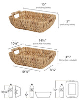 StorageWorks Hand-Woven Large Storage Baskets with Wooden Handles, Water Hyacinth Wicker Baskets for Organizing, 2-Pack StorageWorks