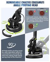 MYTOL Drywall Sander, 7.2A Electric Drywall Sander with Vacuum Dust Collection, LED Light, 6 Variable Speed Digital Display 900-1800RPM, Foldable & Extendable Handle, 9 Sanding Discs&3 Grid Sandpaper MYTOL