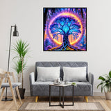 Ekuxom Tree of Life Diamond Art Kits for Adults, 5D Diamond Painting Kits for Adults Beginners, DIY Round Drill Diamonds Gem Art for Crafts Home Wall Decor 14x14inch Ekuxom