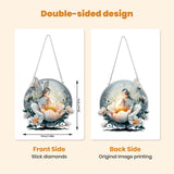 MXJSUA Moon Flower Fairy Special Shaped Hanging Diamond Painting Art Kits for Adults, Crystal Rhinestone Acrylic Gem Art Pendant Ornaments Kit for Home Decor and Gift 7.87 * 7.87 Inch MXJSUA