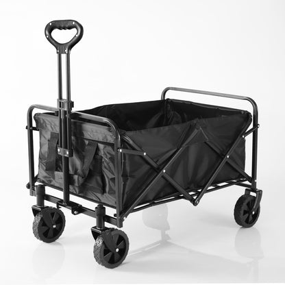 XKZG Collapsible Folding Wagon, Beach Cart Large Capacity, Heavy Duty Folding Wagon Portable, Collapsible Wagon for Sports, Shopping, Camping (Black) - WoodArtSupply