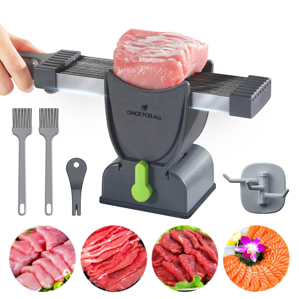 ONCE FOR ALL Fresh Meat Slicer Cleaver Kitchen Knife Set For Meat Slicing Shredding, Manual Meat Cutter Food Slicer For Beef Pork Mutton For Home Cooking BBQ Hot Pot ONCE FOR ALL
