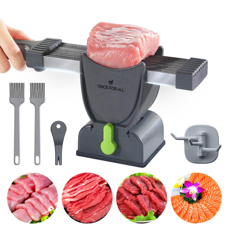 ONCE FOR ALL Fresh Meat Slicer Cleaver Kitchen Knife Set For Meat Slicing Shredding, Manual Meat Cutter Food Slicer For Beef Pork Mutton For Home Cooking BBQ Hot Pot ONCE FOR ALL