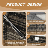 Patiomore 90 Gallon Outdoor Wicker Storage Bench with Cushion, Patio PE Rattan Deck Box with Handles (Gray), Grey Patiomore