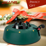 JILUVA Christmas Tree Stand with Water Reservoir, Foot Press Easy Setup, Fits up to 8ft Real Tree with 5.1" Diameter, Equipped with Water Level Indicator, No Assembly Needed JILUVA