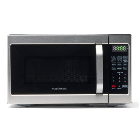 Farberware Countertop Microwave 700 Watts, 0.7 Cu. Ft. - Microwave Oven With LED Lighting and Child Lock - Perfect for Apartments and Dorms - Easy Clean Stainless Steel Farberware