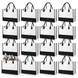 Reginary 12 Pack Canvas Tote Bags Initial Classic Present Bag Personalized Canvas Beach Bag for Wedding, Birthday, Beach(Black and White) Reginary