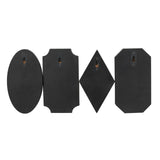 Deco 79 Wooden Vintage Inspired Wall Hook with Black Beaded Frames and Varying Geometric Shapes, Set of 4 4" W, 7" H, Brown Deco 79