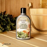 Sedum Natural Herbal Extract for Sauna, Massage, Broom Soaking - Sauna Infusion with Peppermint Leaves Extract with Eucalyptus Essential Oil, Honey and Iodine Salt - 240ml Sedum