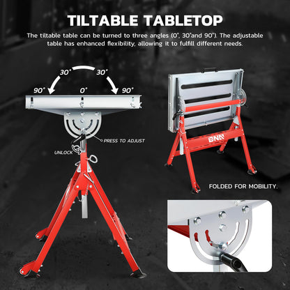 DNA MOTORING Carbon Steel Welding Table 30'' x 20'' 400lbs Loding Capacity, Adjustable Angle & Height, Portable Work Bench with 2 Fixed Wheels, TOOLS-00461 - WoodArtSupply