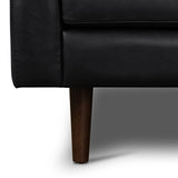 POLY & BARK Napa 88.5” Sofa in Full-Grain Semi-Aniline Italian Tanned Leather, Onyx Black POLY & BARK
